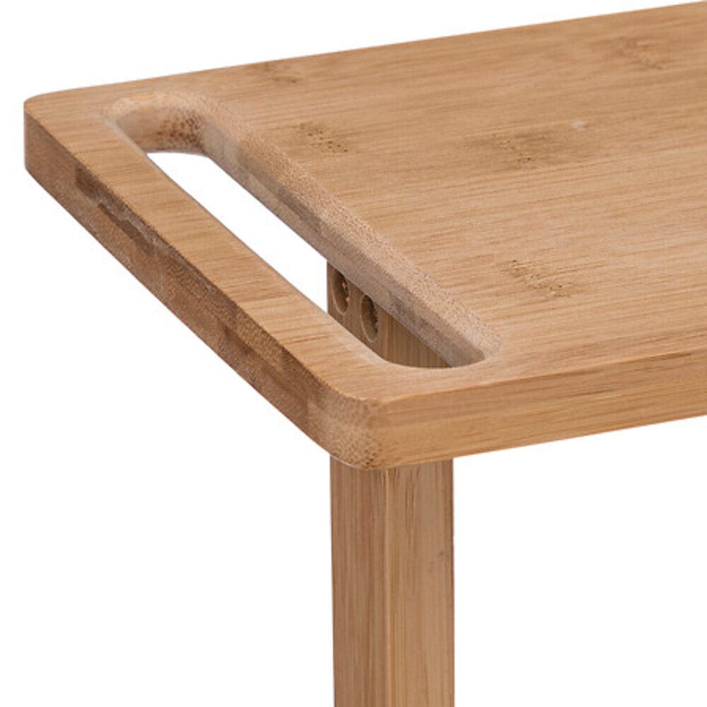 Alpha 55 Desserte à roulettes 3 niveaux avec tablette en bambou