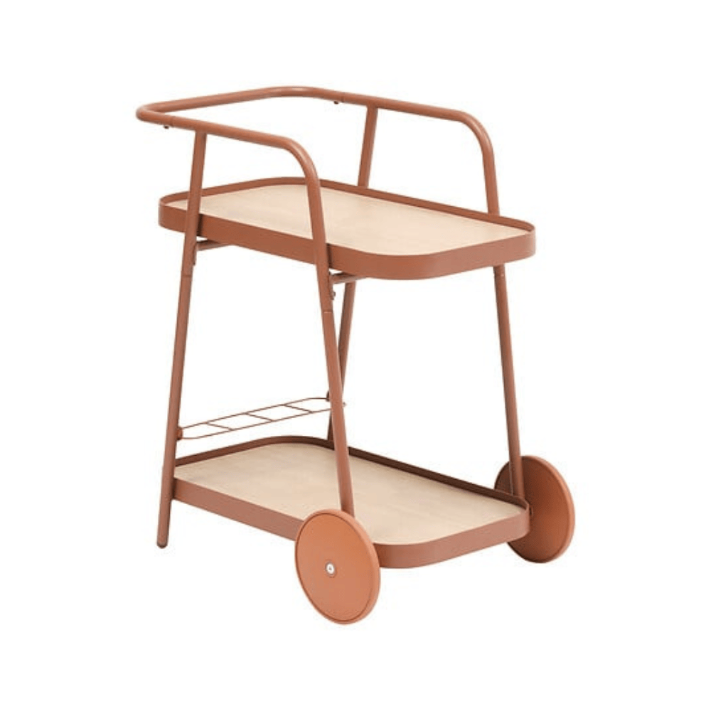 Alpha 55 Desserte Easiness en aluminium acajou avec roues