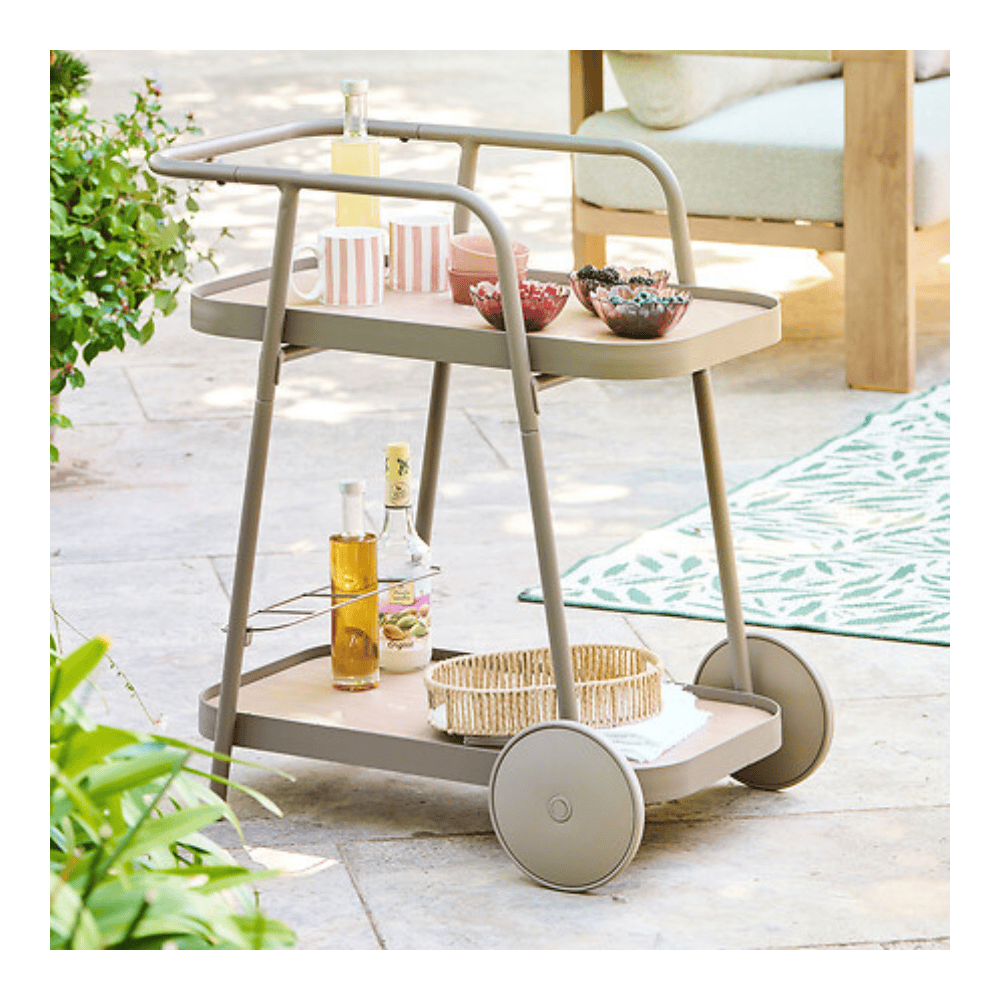 Alpha 55 Desserte Easiness en aluminium café avec roues