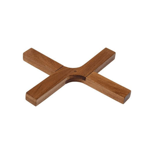 Alpha 55 Dessous de plat croix en acacia naturel