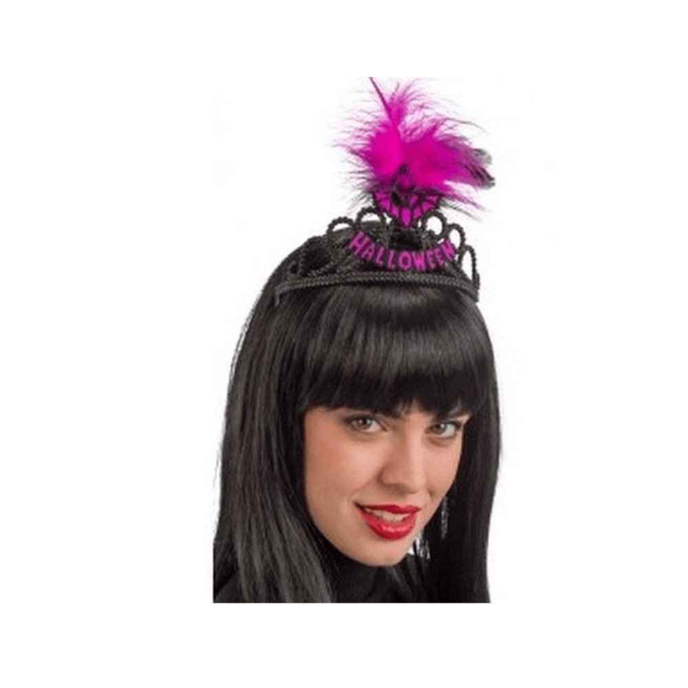 Alpha 55 Diadème Halloween Plumes Violet Bijou