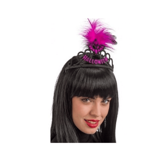 Alpha 55 Diadème Halloween Plumes Violet Bijou