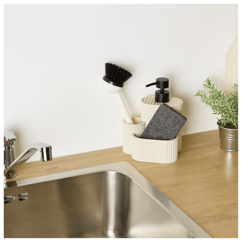 Alpha 55 Distributeur Savon Terra 0,4 L avec Éponge & Brosse