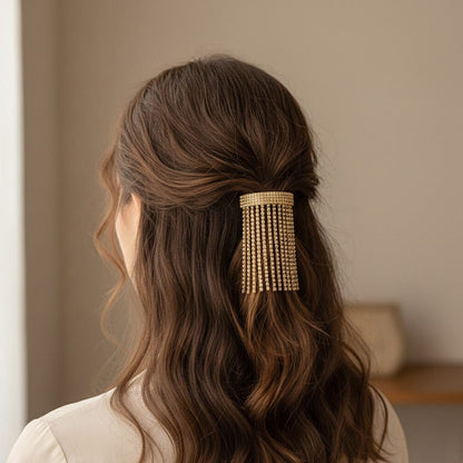 Alpha 55 Doré Barrette strass bague cascade – Brillance élégante
