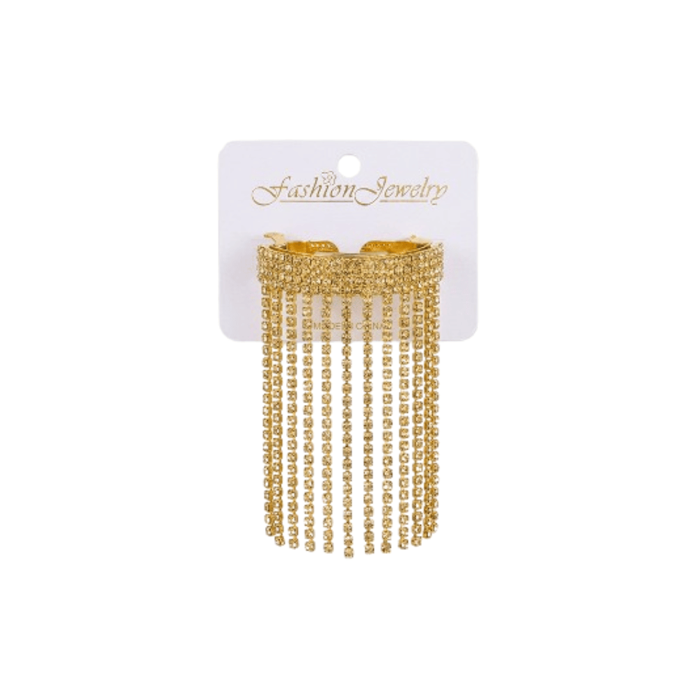 Alpha 55 Doré Barrette strass bague cascade – Brillance élégante