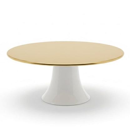 Alpha 55 Doré blanc Plat à Gâteau sur Pied Bicolore – Design & Chic
