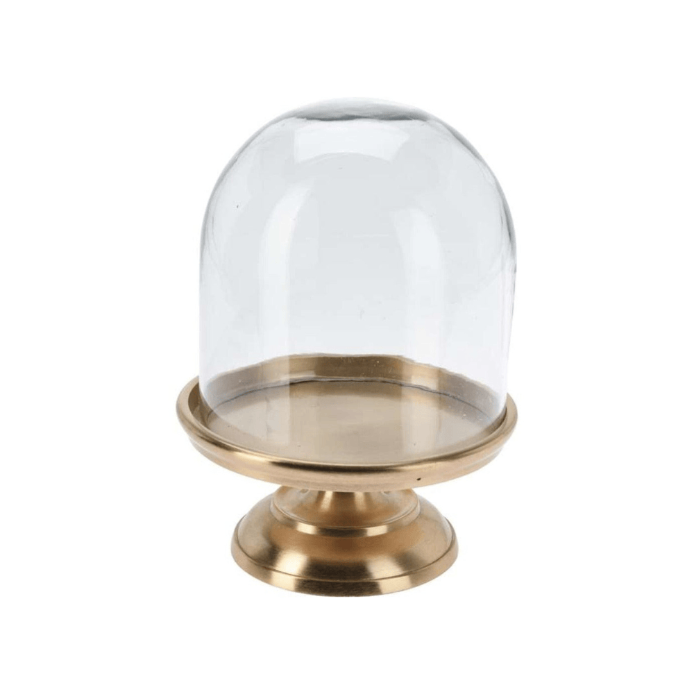 Alpha 55 Doré Cloche en verre sur pied élégante et décorative