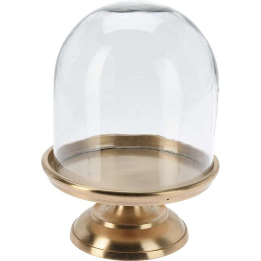 Alpha 55 doré Cloche en verre sur pied en aluminium