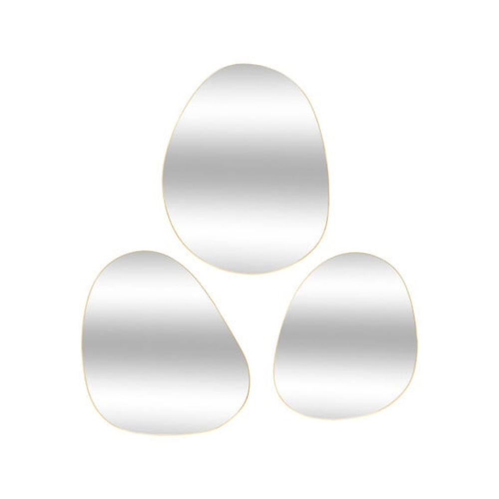 Alpha 55 Doré Lot de 3 miroirs organiseurs Lida en métal