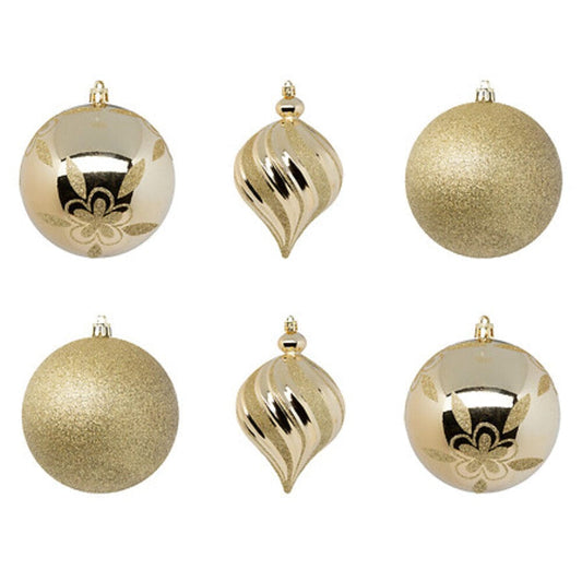 Alpha 55 Doré Lot de 6 boules or 10 cm – Décoration de Noël chic Alpha55