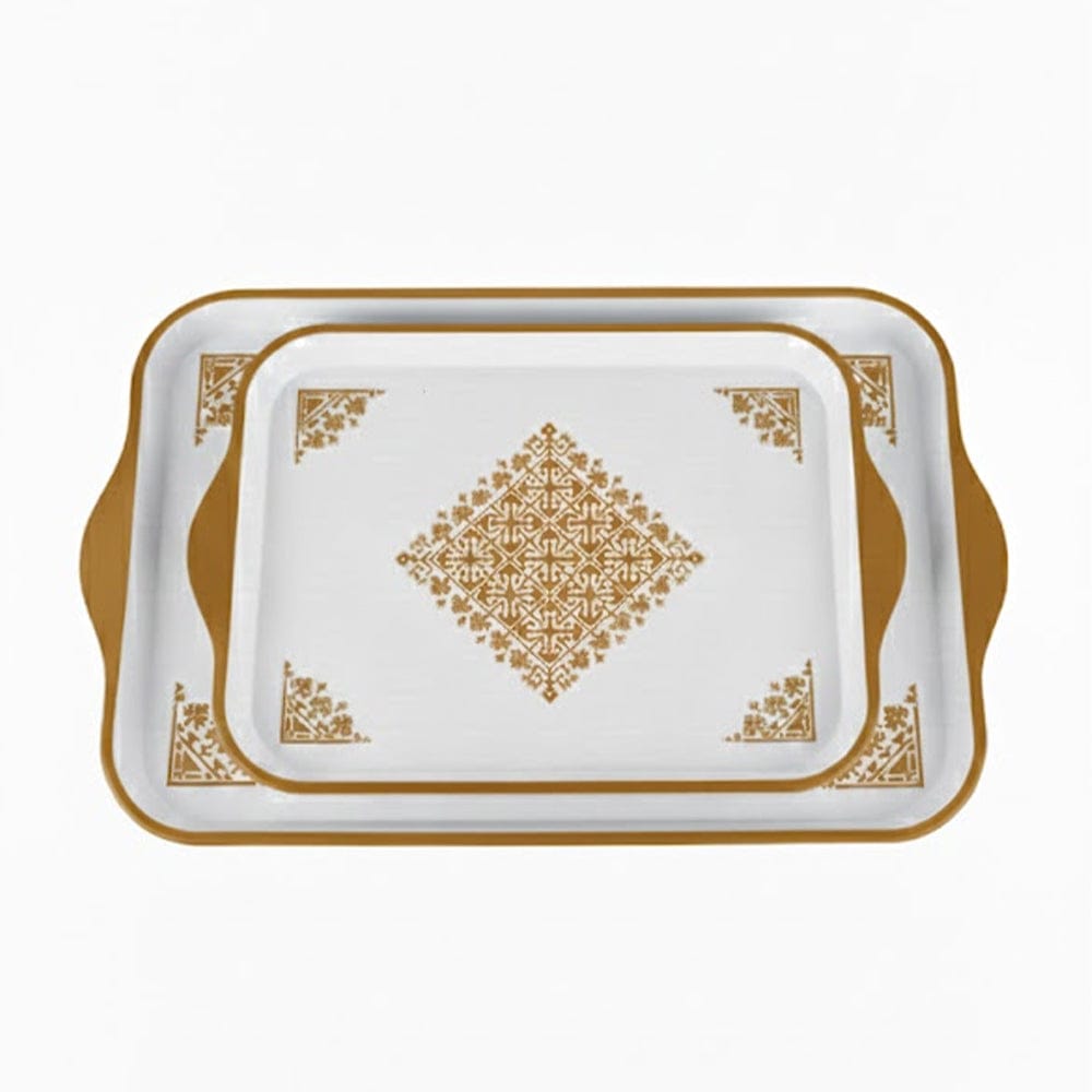Alpha 55 Doré Set de 2 Plateaux Tarz – Élégance Traditionnelle