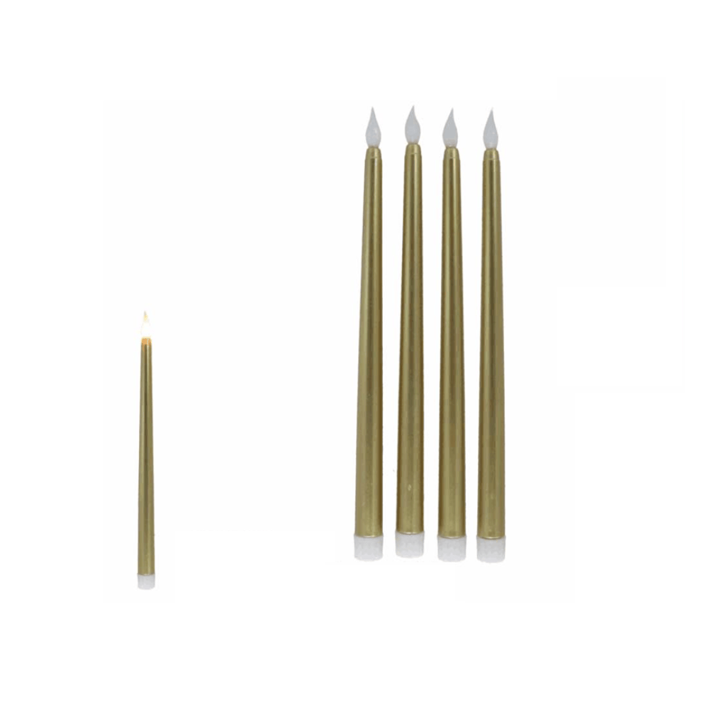 Alpha 55 Doré Set de 4 bougies flambeau LED doré
