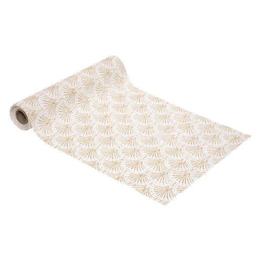 Alpha 55 Doré Tissu palmette 28 x 300 cm – Chemin de table élégant