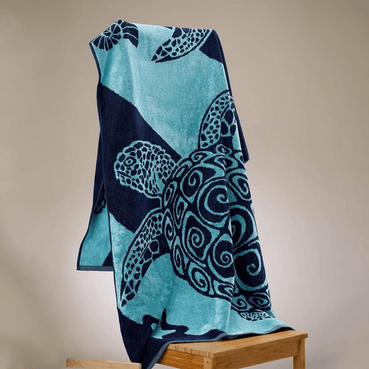 Alpha 55 Drap de plage 100x180 tortue bleu
