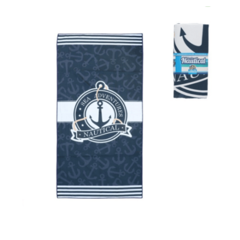 Alpha 55 Drap de plage ancre grande serviette été marine