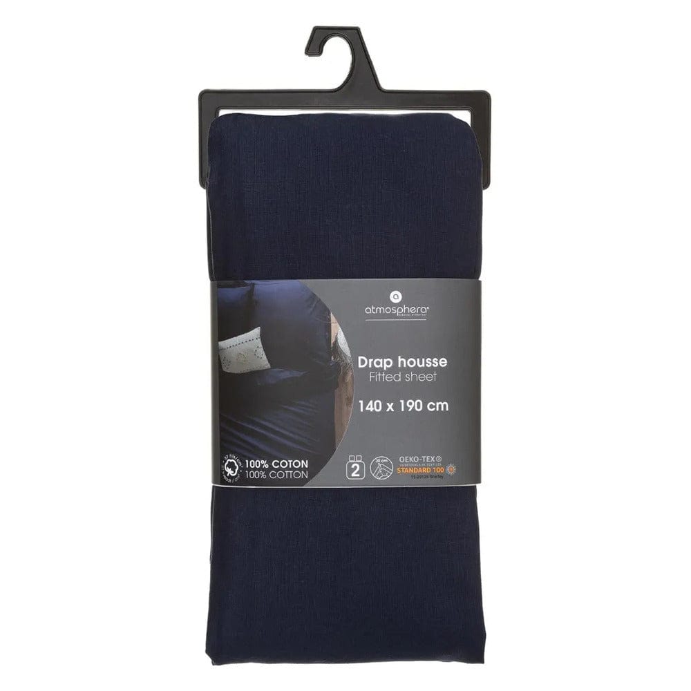 Alpha 55 Drap housse pour 2 personnes en coton