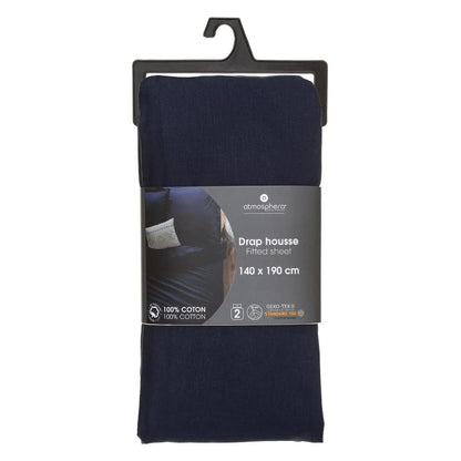 Alpha 55 Drap housse pour 2 personnes en coton