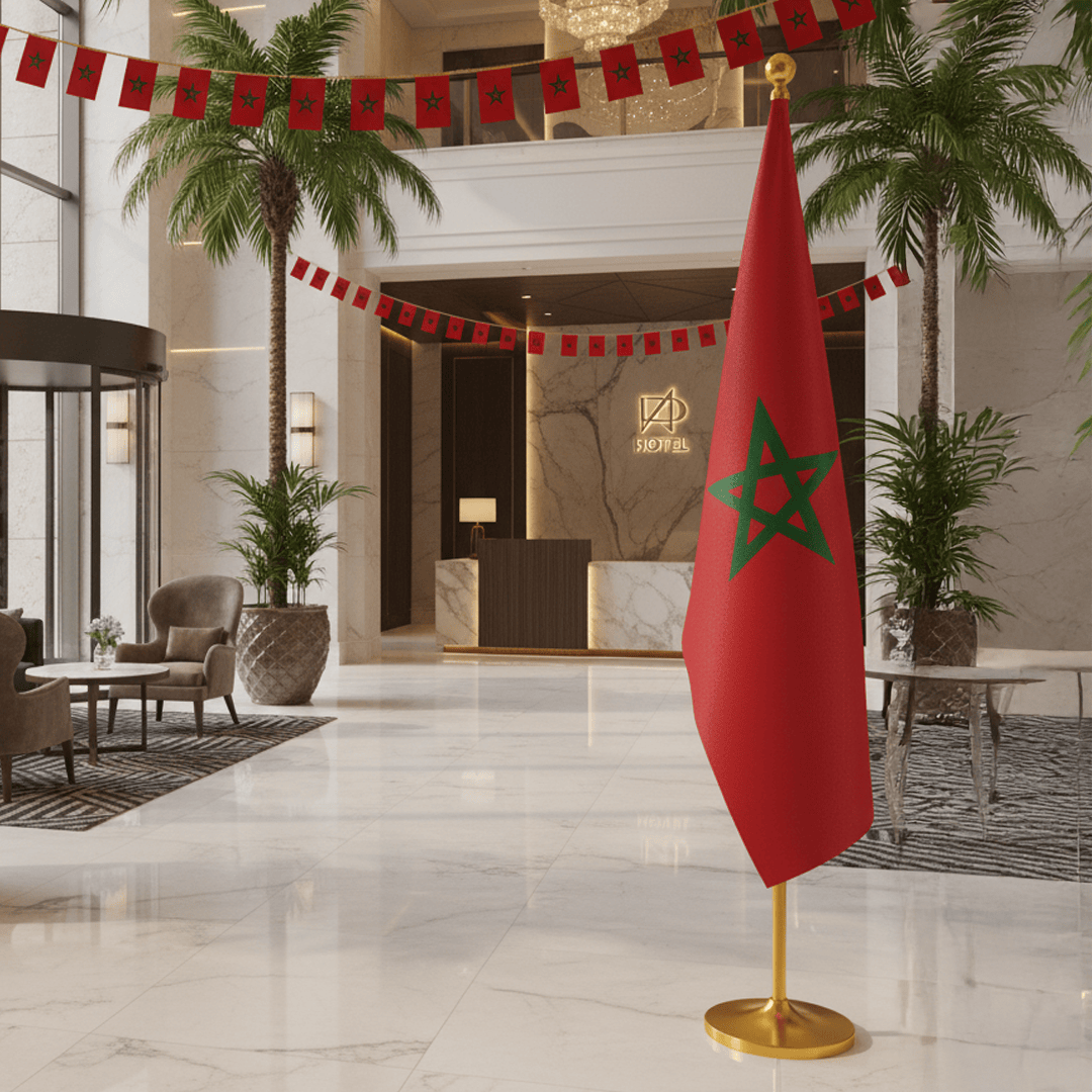 Alpha 55 Drapeau Maroc Conférence – Avec Support Stable