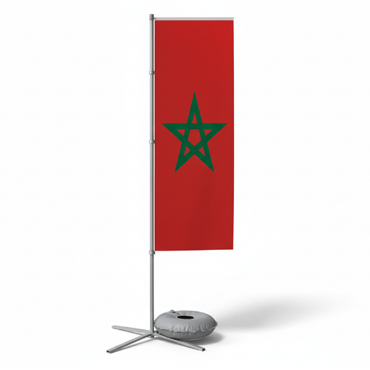 Alpha 55 Drapeau Maroc Kakemono avec Support – Décoration