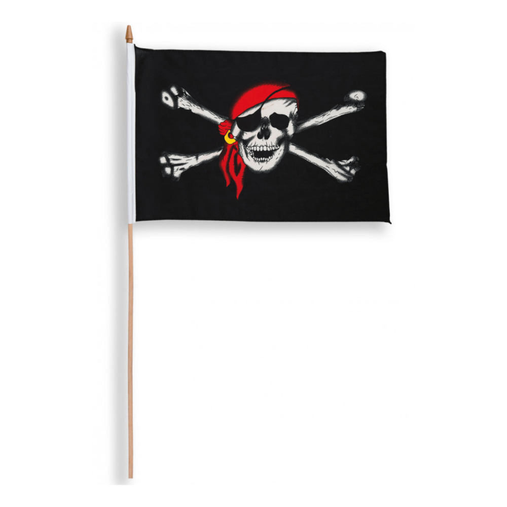Alpha 55 Drapeau Pirate 30 x 45 cm avec Hampe 60 cm – Déguisement