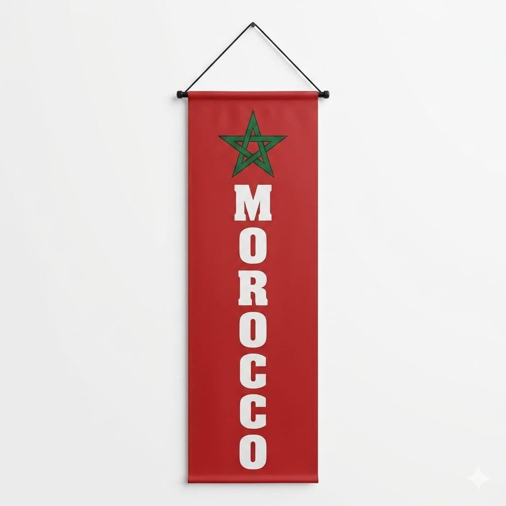Alpha 55 Drapeau Vertical Maroc Déco Supporter