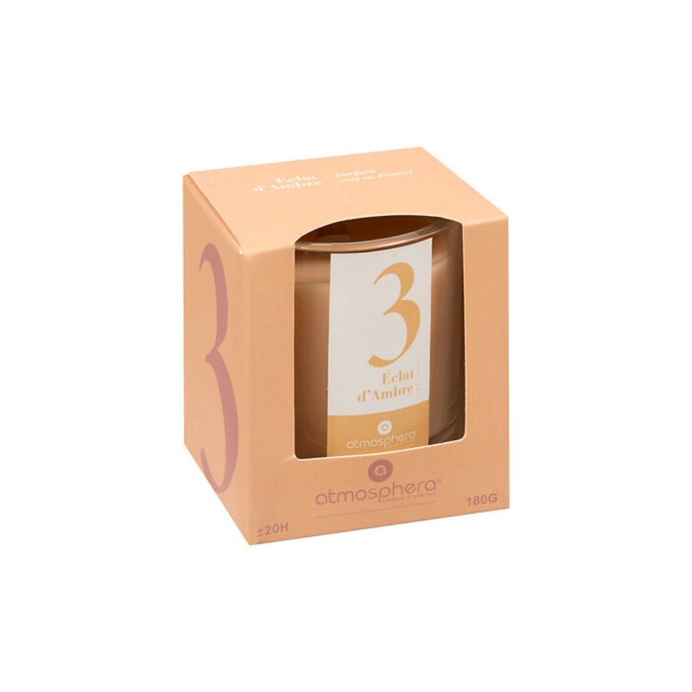 Alpha 55 Eclat d'Ambre Bougie Parfumée Numia 180 g avec Cloche en Verre