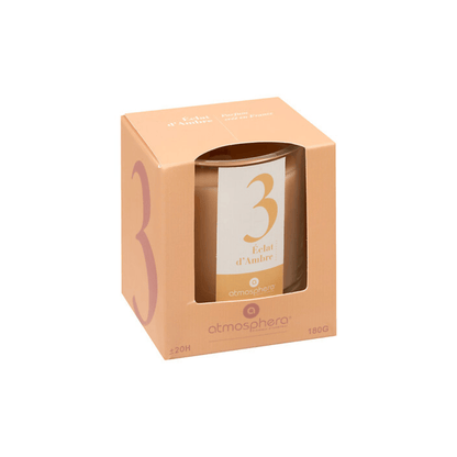 Alpha 55 Eclat d'Ambre Bougie Parfumée Numia 180 g avec Cloche en Verre