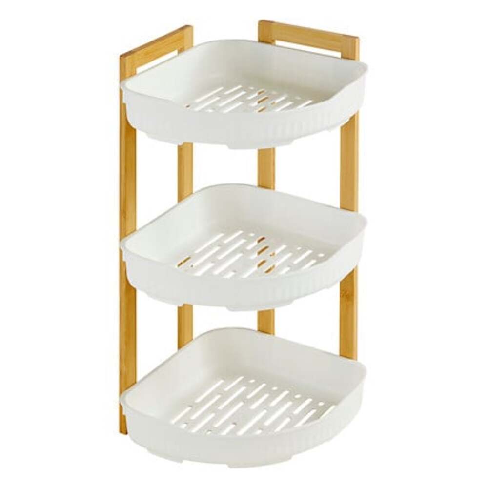 Alpha 55 Étagère d'angle 3 niveaux "Naturéo" en bambou