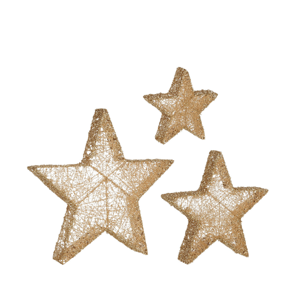 Alpha 55 Étoile décorative en polyester doré brillant