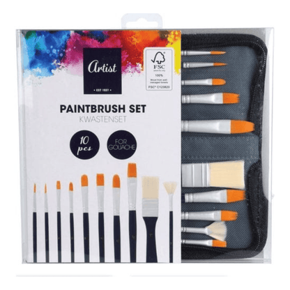 Alpha 55 Étui de 10 Pinceaux Longs pour Peinture