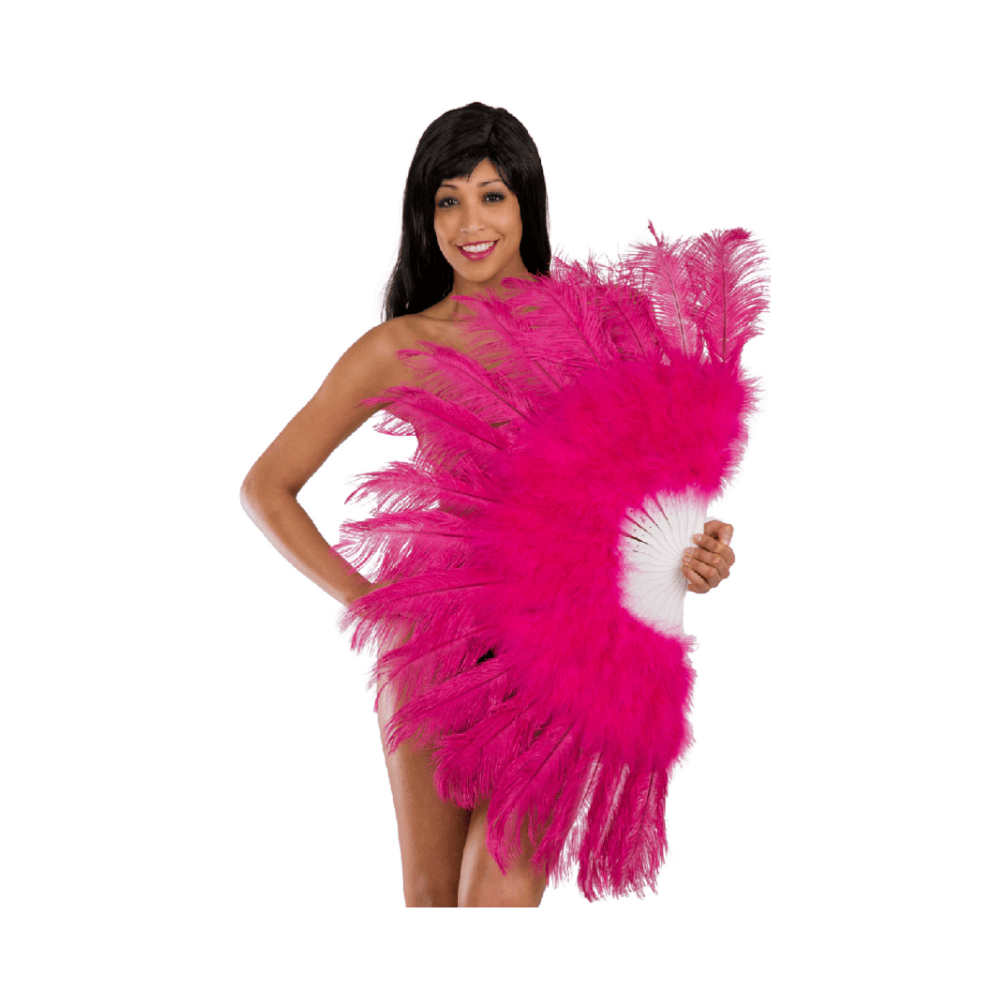 Alpha 55 eventail Éventail Plumes Autruche 90 cm Fuchsia