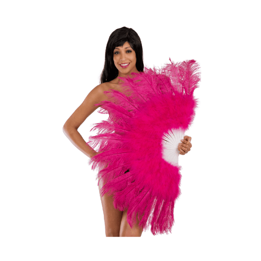 Alpha 55 eventail Éventail Plumes Autruche 90 cm Fuchsia