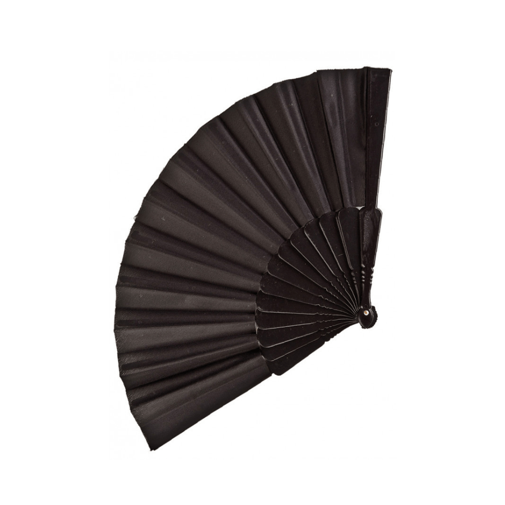 Alpha 55 eventail Noir Éventail en Tissu Accessoire Élégant