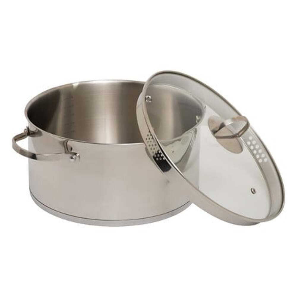 Alpha 55 Faitout en inox avec couvercle en verre