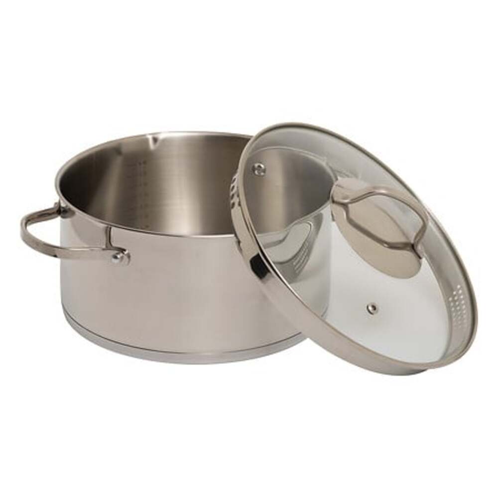 Alpha 55 Faitout en inox avec couvercle en verre