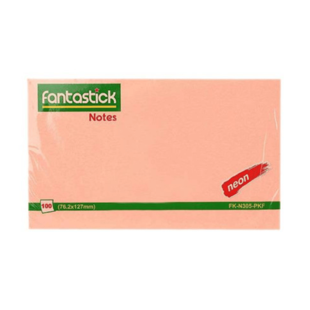 Alpha 55 Fantastick Colle-Notes 100 Feuilles 3x5" Rose Néon
