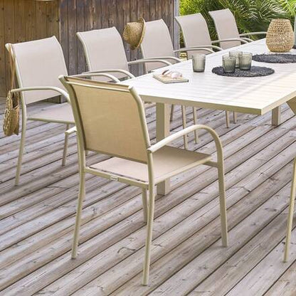 Alpha 55 Fauteuil de jardin empilable en aluminium Piazza 88 cm