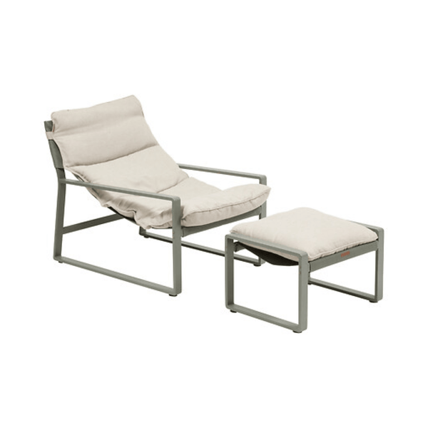 Alpha 55 Fauteuil relax Lambinio aluminium laurier avec repose-pieds