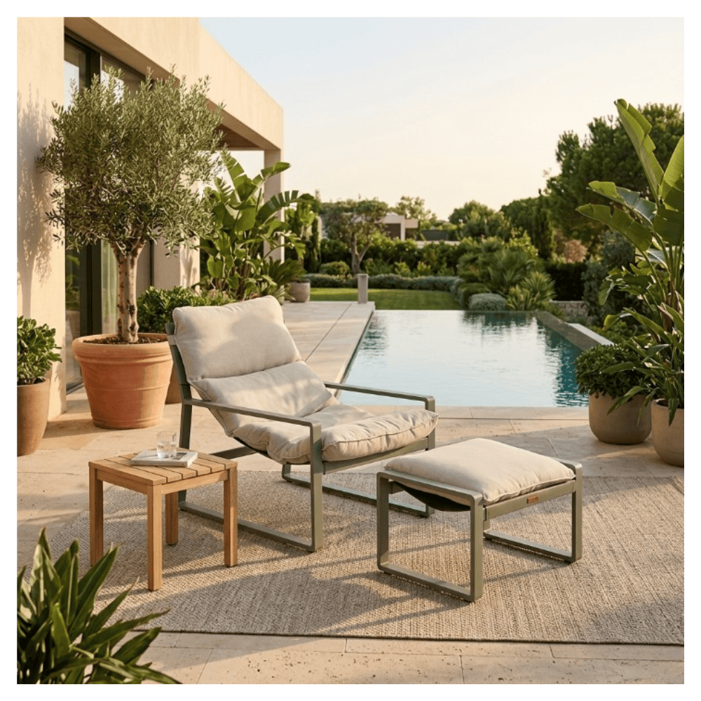 Alpha 55 Fauteuil Relax Lambinio avec Repose-Pieds en Aluminium