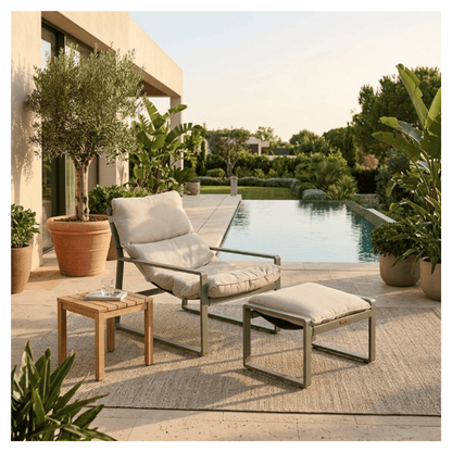Alpha 55 Fauteuil Relax Lambinio avec Repose-Pieds en Aluminium