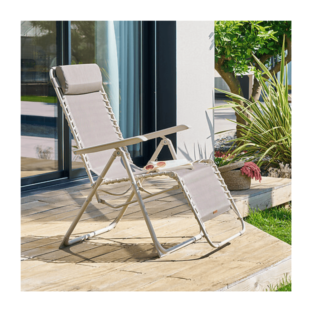 Alpha 55 Fauteuil relax Silos lin argile confort extérieur