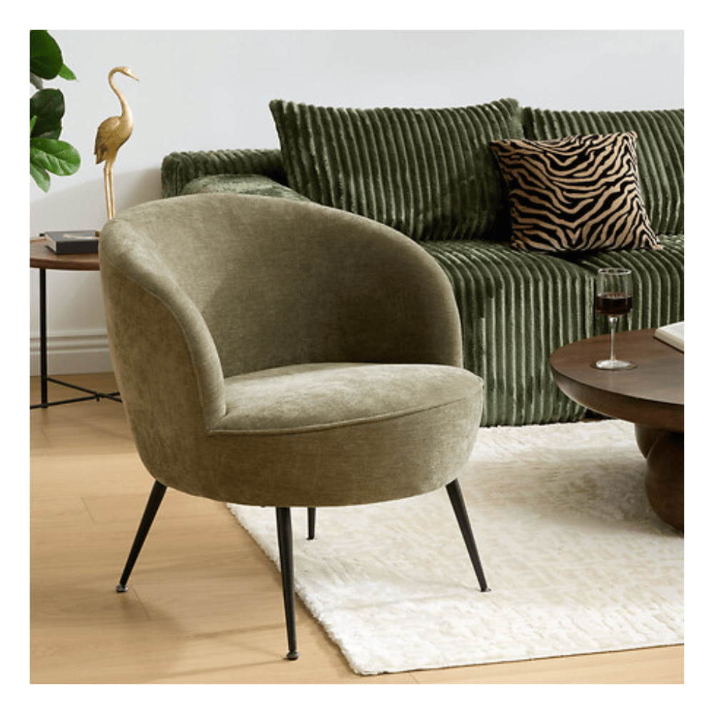Alpha 55 Fauteuil Tildae Côtelé Cèdre Élégant