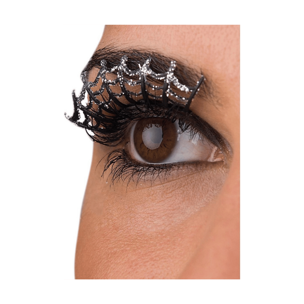 Alpha 55 Faux-cils argentés toile d’araignée – Look Halloween brillant