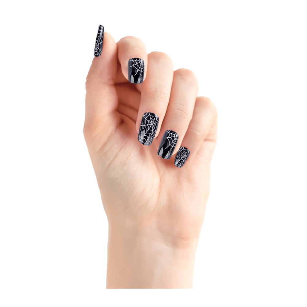 Alpha 55 faux-ongles Faux Ongles Adhésifs Toile d’Araignée Noirs