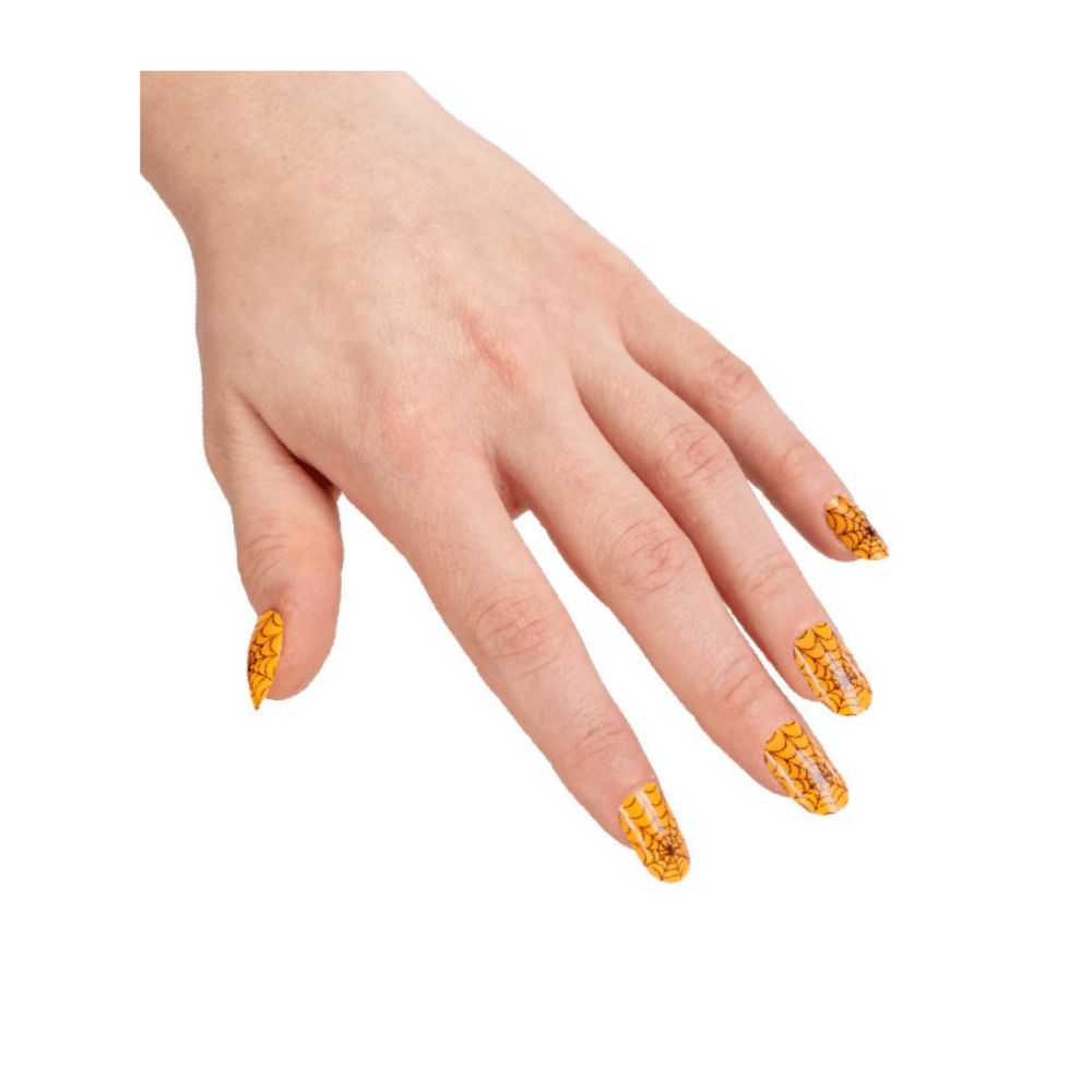 Alpha 55 faux-ongles Faux Ongles Adhésifs Toile d’Araignée Orange