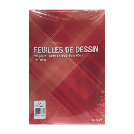 Feuilles de Dessin Ancor 17×22 cm 100 Pages 90 g — Alpha 55 Maroc