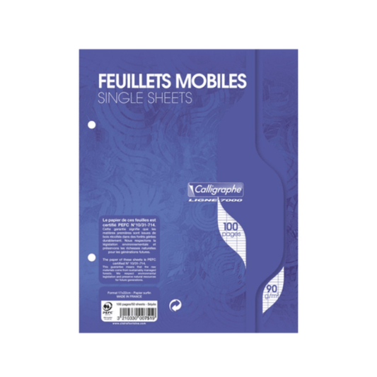 Feuillets Mobiles Calligraphe 7000 17x22 100 Pages — Alpha 55 Maroc
