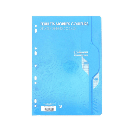 Alpha 55 Feuillets Mobiles Calligraphe 7000 A4 100P Bleu