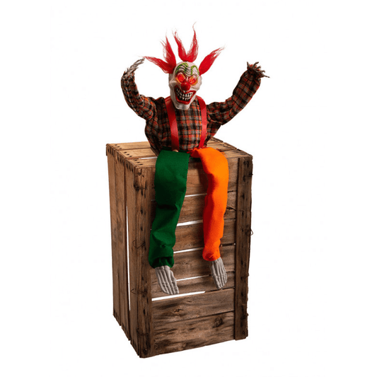 Alpha 55 figurine à poser Clown assis sur caisse avec LED