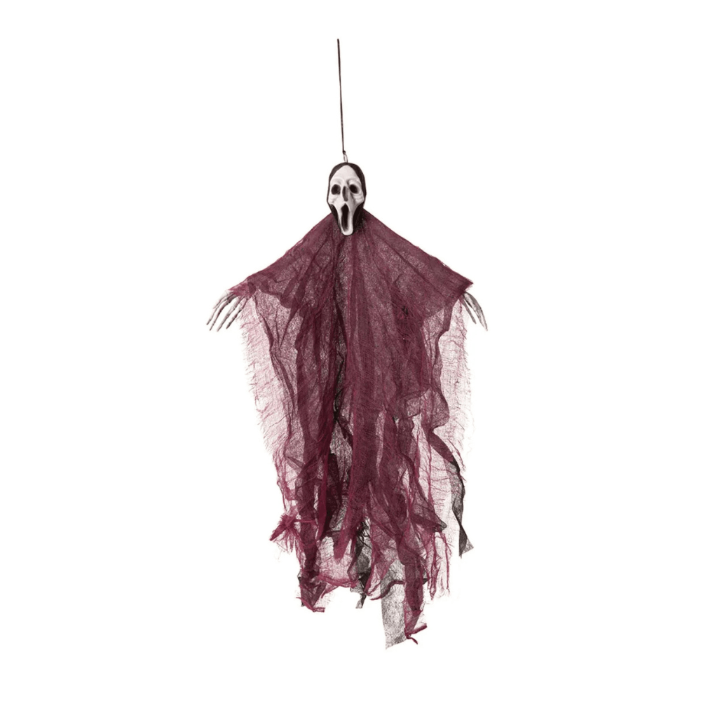 Alpha 55 figurine à suspendre Squelette avec Tissu Rouge 60 cm – Décoration Halloween